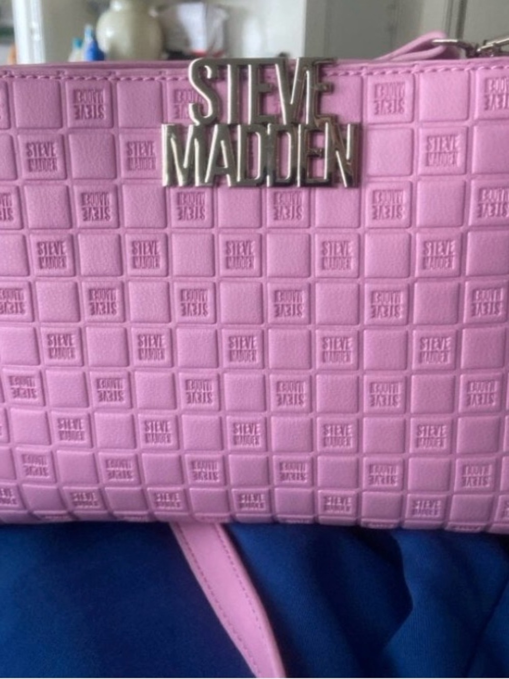 Steve Madden Pink Embossed Logo Crossbody Bag
